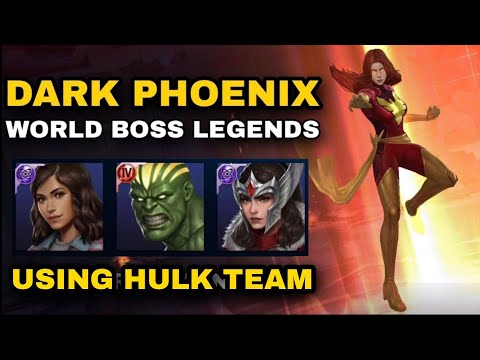 MARVEL Future Fight - Dark Phoenix Jean Grey World Boss Legend using Hulk Team