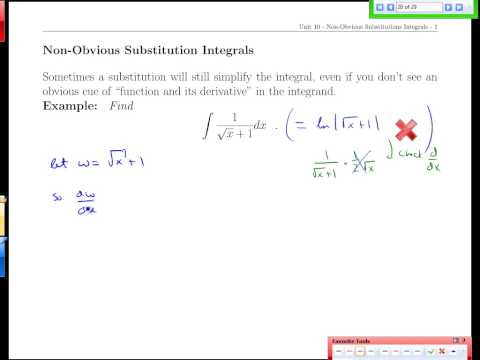 Unit 10-12 Non-Obvious Substitutions Integrals