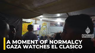 Gaza cafe rebuilt from rubble brings football fans together for La Liga’s El Clasico