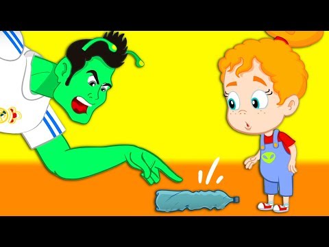 Groovy The Martian - Learn the colors recycling! Educational cartoons for kids and nursery rhymes!