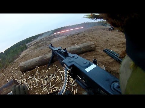 MG3 Machine Gun Firing - Helmet Camera | A Live Fire Training Exercise
