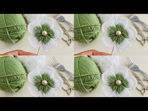 Fabulous 💥👌🏻You will love this knitted flower at intervals on the fork 🤩 it's a great model #flowers