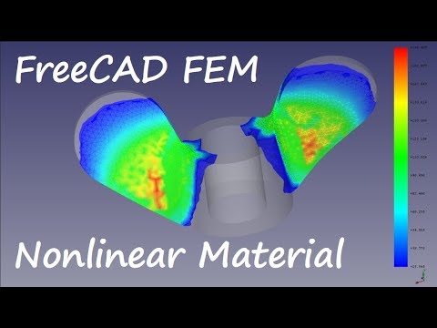 FreeCAD FEM Tutorial plastic deformation of a wing nut (nonlinear material)