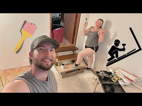 PT:1 Putting flooring down in our remodel‼️ + MONTANA ROAD TRIP🌞