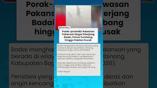 PORAK-PORANDA! Badai Hantam Wilayah Pakansari Bogor, Pohon Tumbang hingga Atap Stadion Terbang