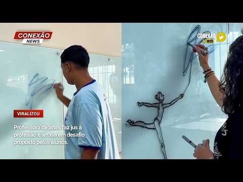 Vídeo: Professora de artes faz jus à profissão e arrasa em desafio proposto pelos alunos.