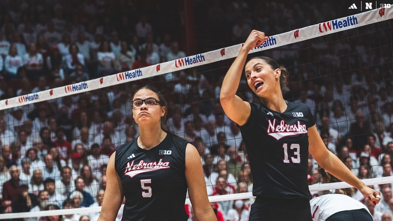 Huskers SWEEP No. 7 Wisconsin on the road in B1G win | Nebraska Volleyball Highlights