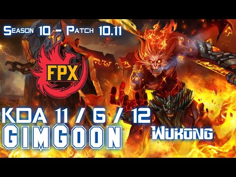 FPX GimGoon WUKONG vs AKALI Top - Patch 10.11 KR Ranked