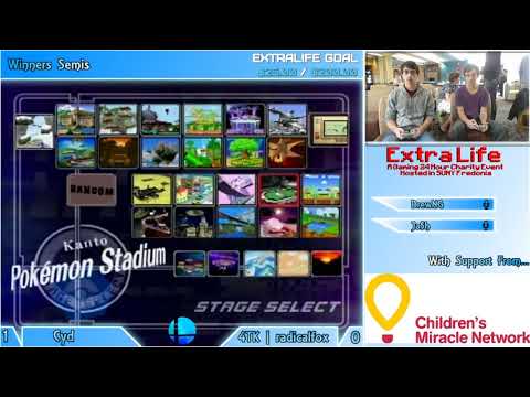 FGG Extra Life 2017 - Cyd (Falco) vs radicalfox (Peach/Sheik) - Melee Winners Semi-Finals