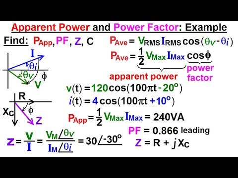 Electrical Engineering: Ch 12 AC Power (35 of 58) Apparent Power and Power Factor: Example Video