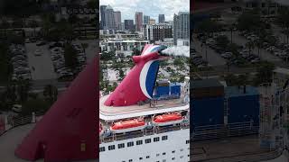 Startup of the engines on Carnival Paradise Cruise Ship in Port of #Tampa #drone Aug 10th 2025