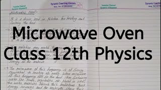 Microwave Oven, Chapter 8, Electromagnetic Waves, Class 12 Physics