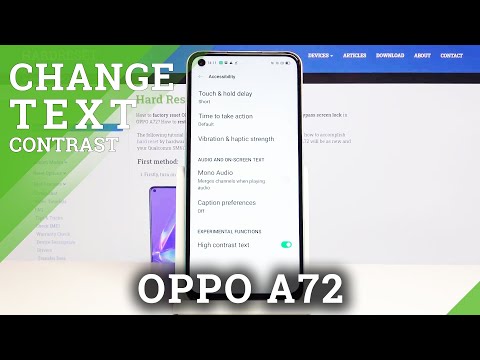 How to Activate High Contrast Text in OPPO A72 - Find Display Settings