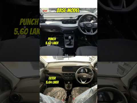 Tata Punch vs Hyundai Exter Base Model Interior & Price Comparison ?
