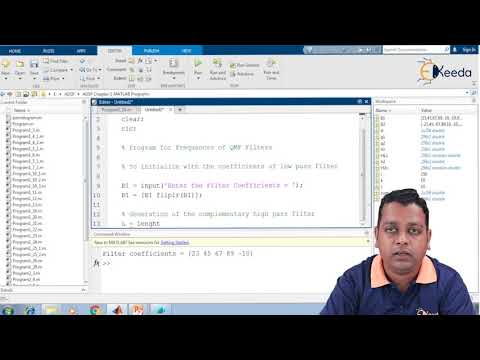 MATLAB Program Performance of Quadrature Mirror Filter