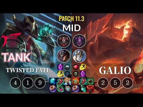 TLN Tank Twisted Fate vs Galio Mid - KR Patch 11.3