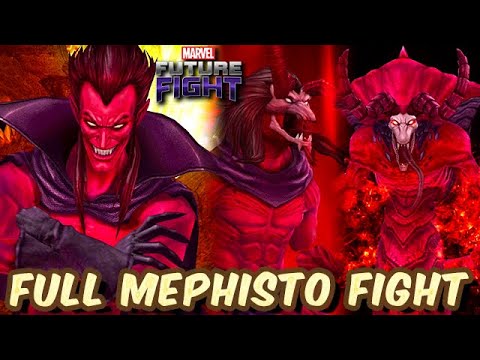 FULL MEPHISTO BOSS FIGHT FIRST LOOK!! INSANELY COOL TRANSFORMATIONS - Marvel Future Fight