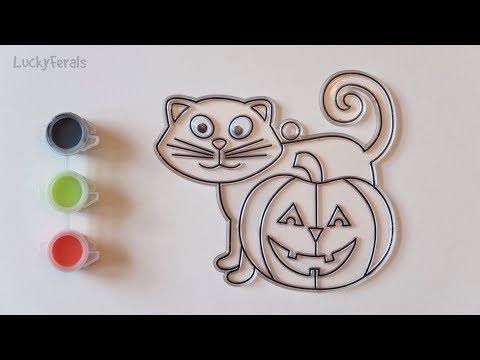 Let's Paint A Black Cat Suncatcher - Cats Crafts Halloween Art Painting