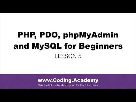 PHP for Beginners PDO MySQL phpMyAdmin Lesson 5