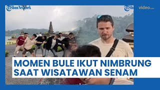 LUCU! Saat Rombongan Wisatawan Ini sedang Asyik Senam Pramuka di Bali, Tiba-tiba Diikuti Bule