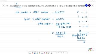 Class 7 TN  Maths TERM  III  1. NUMBER  SYSTEM  Exercise 1.4     10. The product of two numbers is