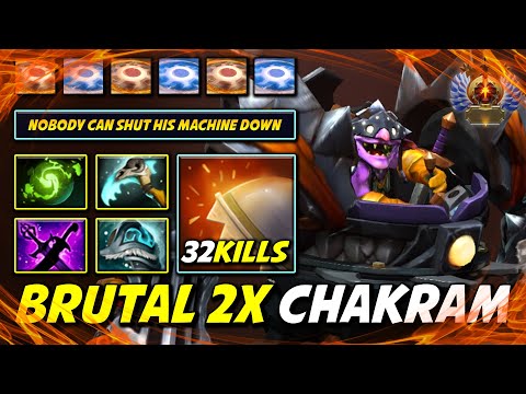 BRUTAL 2X CHAKRAM Timbersaw 32Kills Shivas Guard + Scythe Vyse 100% Nobody Can Shut His Machine Down