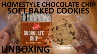 Unboxing Homestyle Chocolate Chip Flavored Soft Baked Cookies
