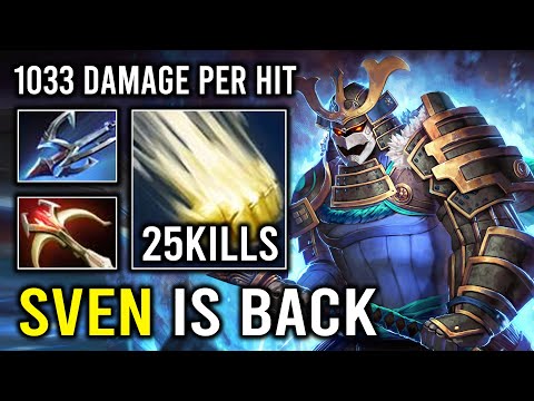 SVEN IS BACK 100% Unkillable Max Empower God Strength Cleave 1033 Damage Per Hit Dota 2