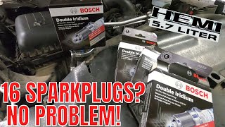 HOW TO REPLACE SPARK PLUGS ON A DODGE RAM 2500 5.7L HEMI| Changed the 16 PLUGS on my Grandpas Truck!