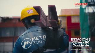 Las obras Línea 1 del Metro de Bogotá llegaron en agosto de 2025 a 62,16 % de avance