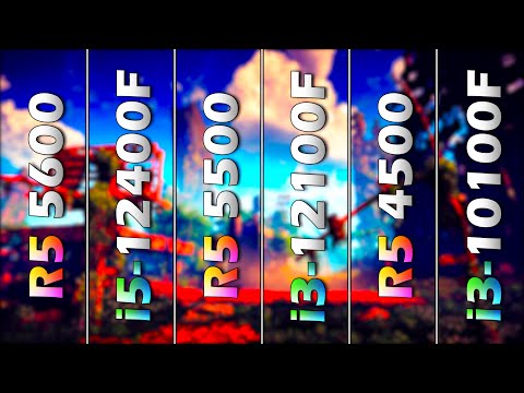 R5 5600 vs i5 12400F vs R5 5500 vs i3 12100F vs R5 4500 vs i3 10100F | PC Gaming Tested