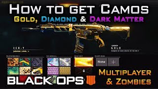 How To Unlock GOLD, DIAMOND, & DARK MATTER CAMOS in CoD BO4! (All Multiplayer, Zombies Challenges)