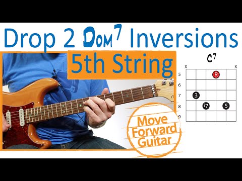 Guitar Chord Inversions - Drop 2 Dom7 - 5th String