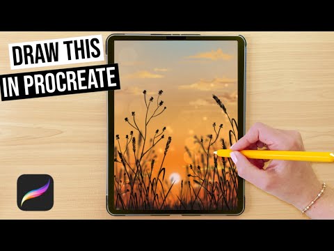 Drawing Sunset View Landscape in Procreate | Digital Art Tutorial for Beginners
