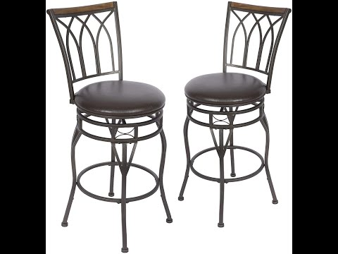 Bar Stools Set of 2-360 Degree Swivel - 29" Seat Height Counter Stools - Adjustable Height