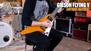 Video thumbnail for No Talking...Just Tones | Gibson Flying V - Antique Natural by Peach Guitars