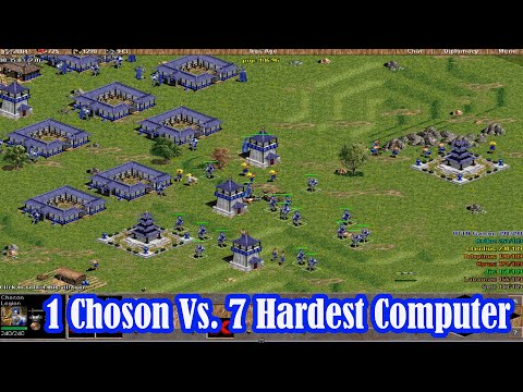 1 Choson vs 7 Hardest Computers - Age of Empires - Random Map (AOE1)