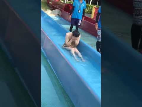 Bikini Wedgie On A Water Slide at Wild Waves 58 - Surprise Bikini wedgie