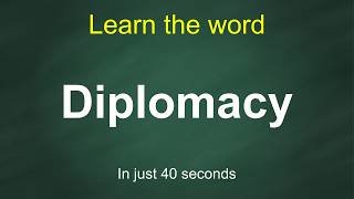 Diplomacy: Pronunciation, Meaning, Examples & Synonyms | English Vocabulary
