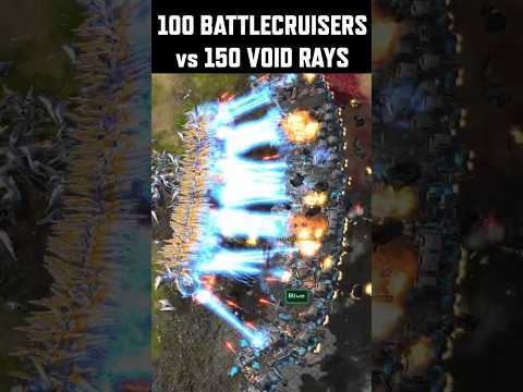Who wins? 100 Battlecruisers vs 150 Void Rays #sc2 #starcraft #starcraft2 #blizzard #gaming