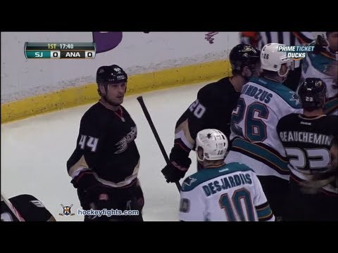 Andrew Desjardins vs Sheldon Souray Mar 18, 2013