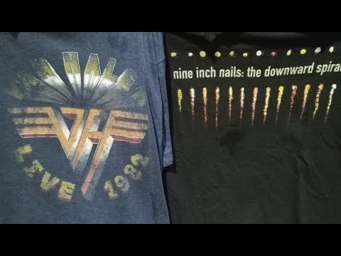 Van Halen & Nine Inch Nails Rock Band T-Shirts Unpacking