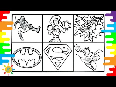 SUPERHEROES Coloring Page|SUPERMAN,WONDER WOMAN,SPIDERMAN Coloring|Jim Yosef|Lights|NCS Release