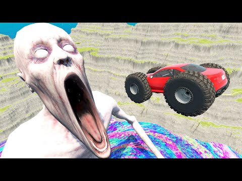 Jumping Cars into Shy Guy Quarry (SCP-096)  - BeamNG.Drive
