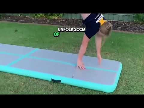 EVERFIT 4M AIR TRACK GYMNASTICS TUMBLING EXERCISE MAT INFLATABLE MATS 20CM THICK + PUMP