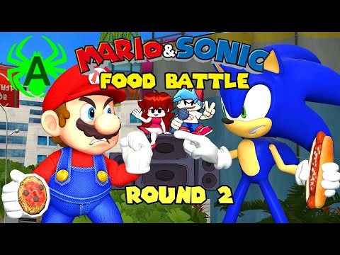 Mario VS Sonic animation: Food Battle (Round 2)