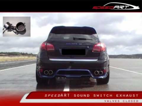 speedART Klappenauspuff für Porsche 958 Cayenne Turbo / sport exhaust with bypass