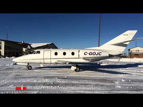Dassault Falcon 10 startup, taxi and departure (KincardineAirportHistorical)