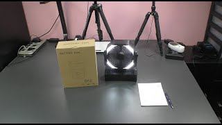 Ventilator mit 20.000 mAh Akku, Fernbedienung, Powerbank, LED Beleuchtung, USB-C, Camping, outdoor