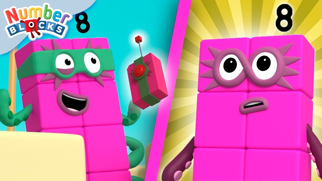 Vilões e super-heróis! | Desenho animado para crianças | Numberblocks em Português Brasil